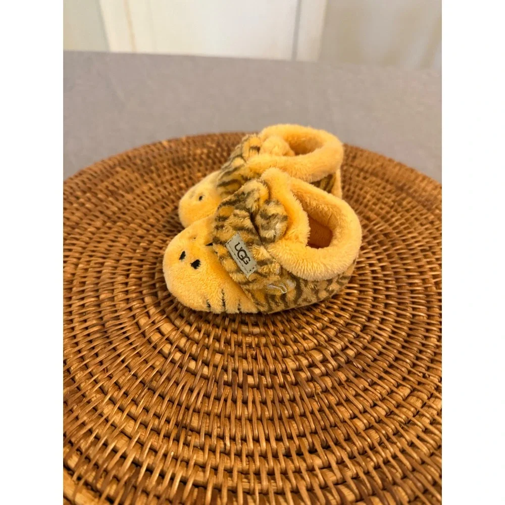 UGG Bixbee Tiger Stuffie Infant Booties Orange Yellow S/N 1121045I Size 2/3